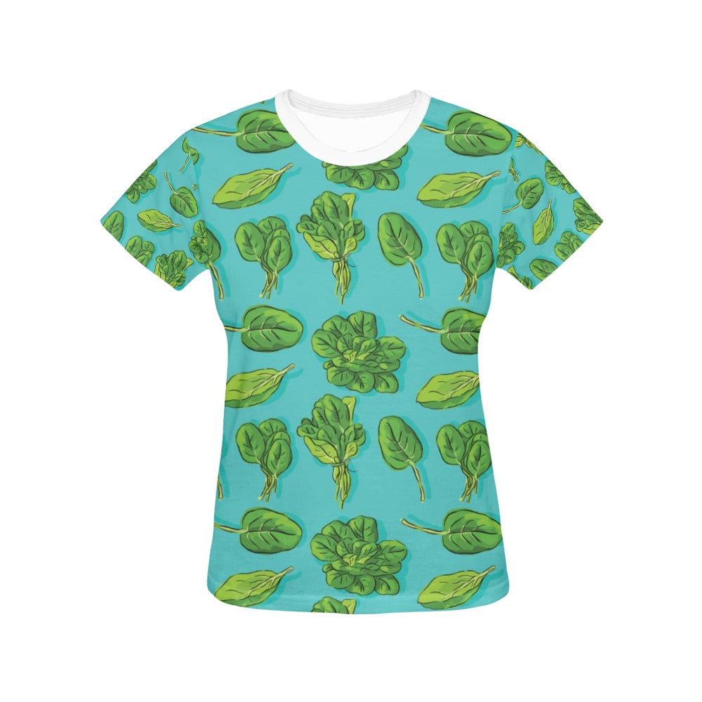 Spinach Print Design LKS301 Women's  T-shirt