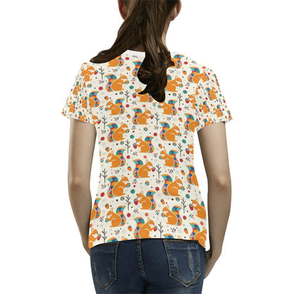 Squirrel Print Design LKS304 Women's  T-shirt