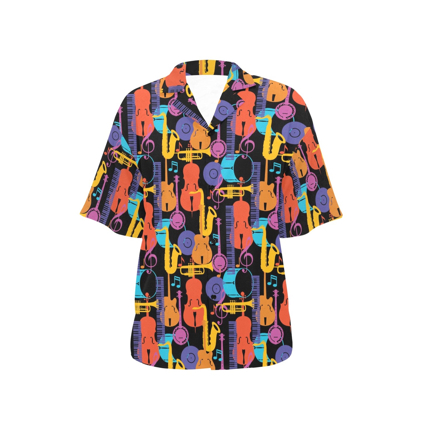 Jazz Pattern Print Design 03 Women's Hawaiian Shirt