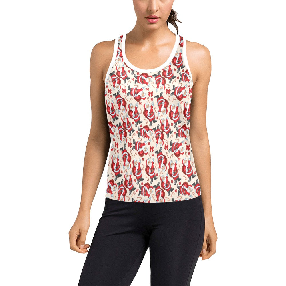 Santa Christmas Themed Print Design LKS302 Women's Racerback Tank Top