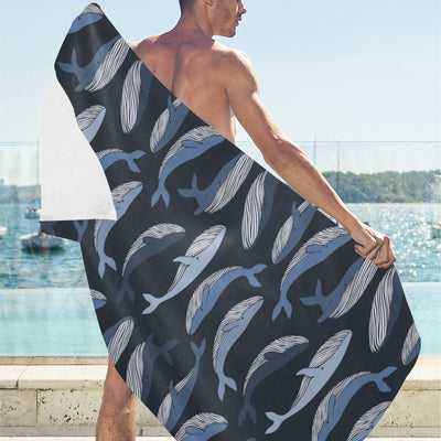 Whale Print Design LKS301 Beach Towel 32" x 71"
