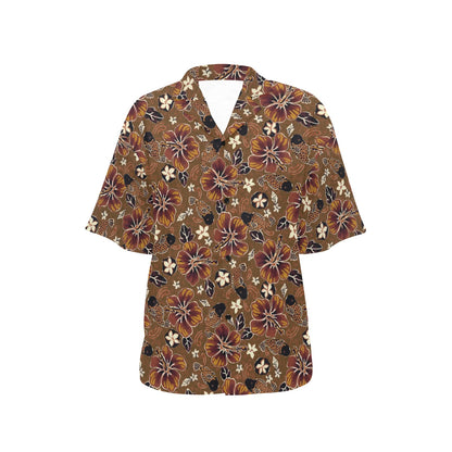 Hawaiian Themed Pattern Print Design H01 Women's Hawaiian Shirt
