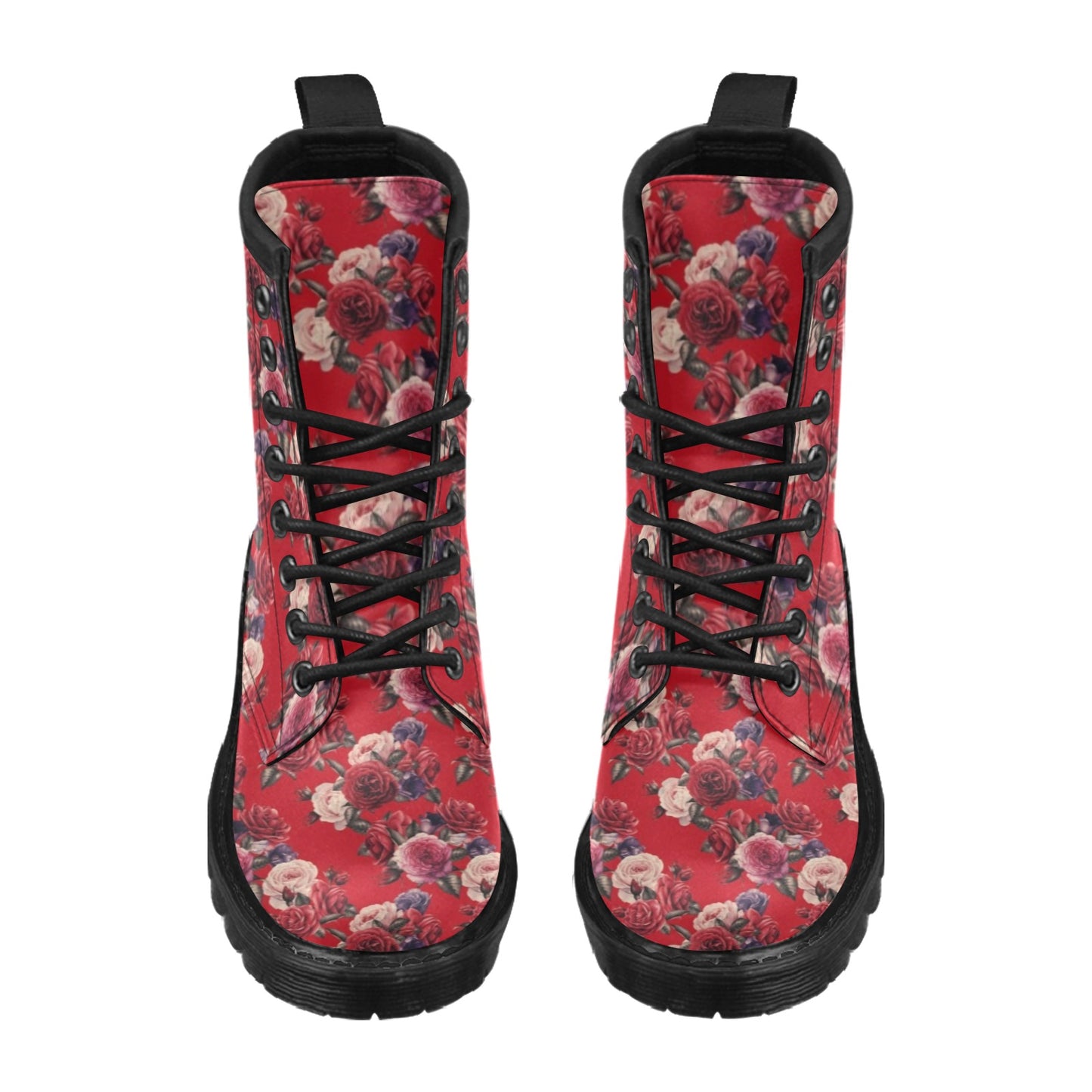 Rose Red Pattern Print Design RO07 Women's Boots