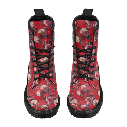 Rose Red Pattern Print Design RO07 Women's Boots