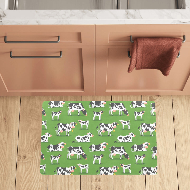 Cow Happy Print Pattern Kitchen Mat