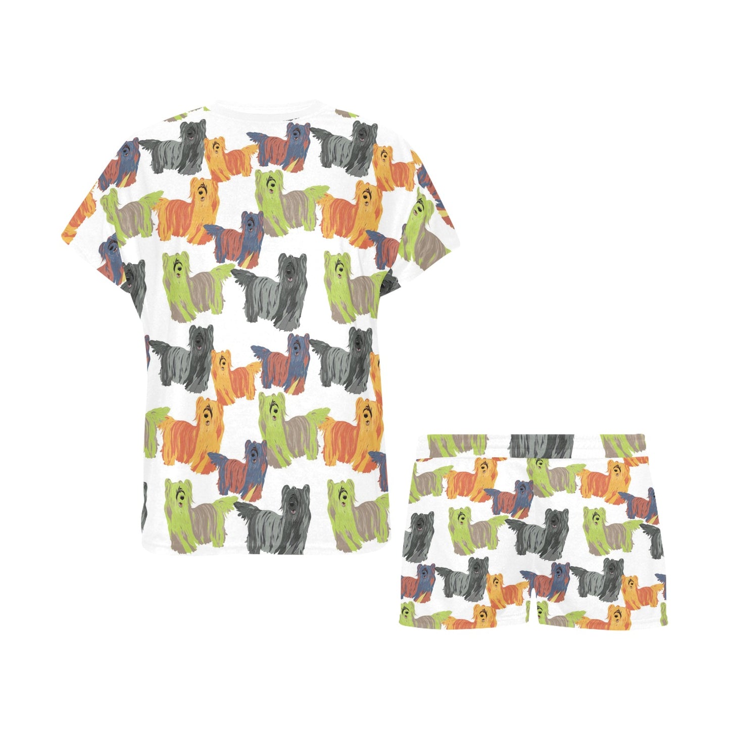 Skye Terriers Print Design LKS301 Women's Short Pajama Set