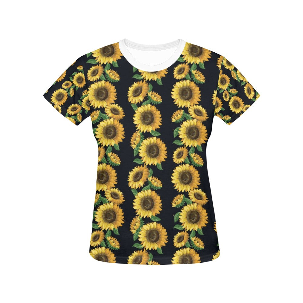 Sunflower Print Design LKS306 Women's  T-shirt