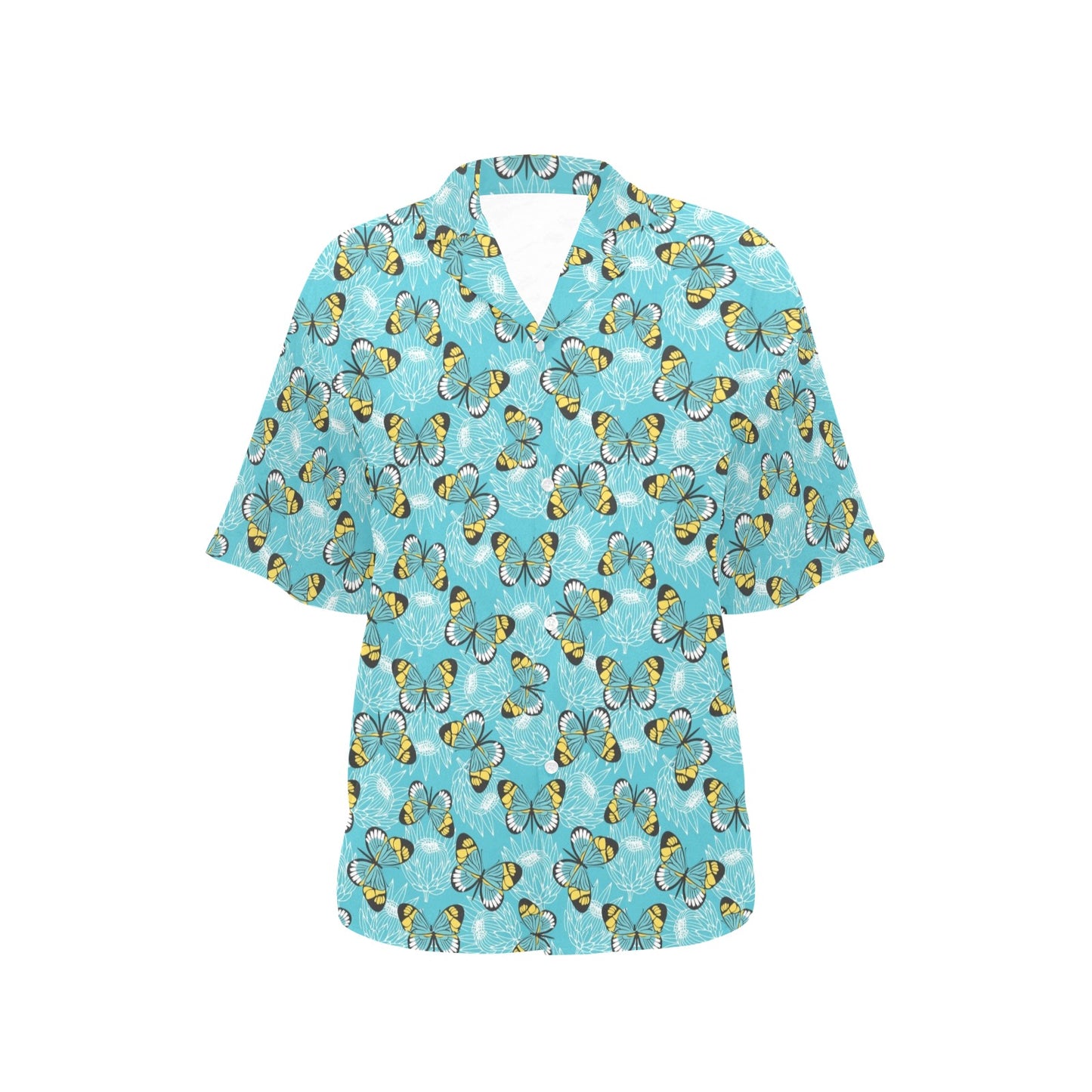 Butterfly Pattern Print Design 010 Women's Hawaiian Shirt