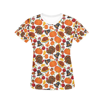 Thanksgiving Print Design LKS304 Women's  T-shirt