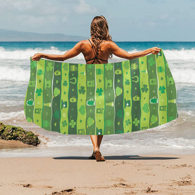 Shamrock Print Design LKS303 Beach Towel 32" x 71"