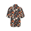 Chicken Print Pattern Women's Hawaiian Shirt