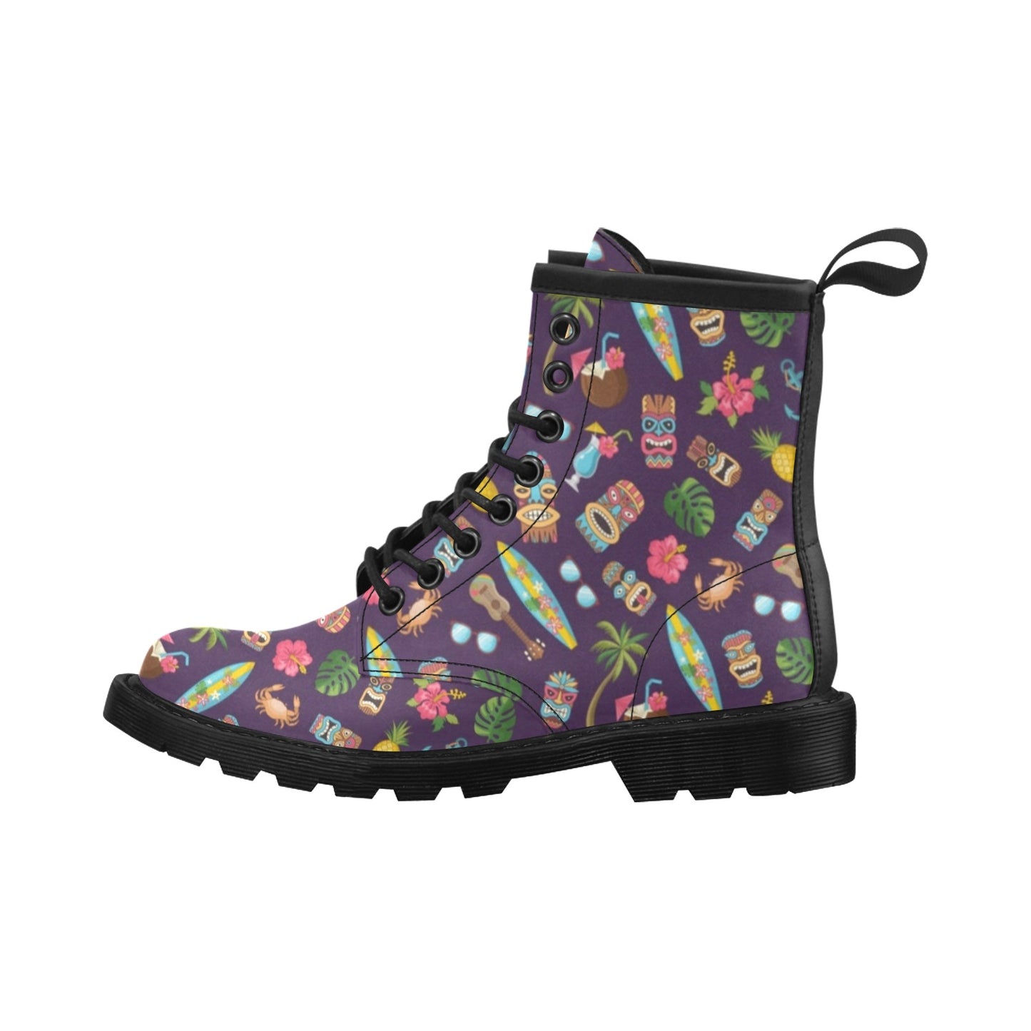 Hawaiian Themed Pattern Print Design H024 Women's Boots