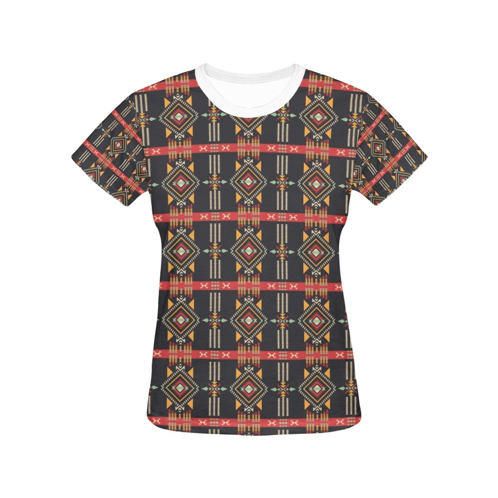 Southwest Pattern Print Design LKS303 Women's  T-shirt