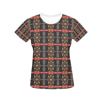 Southwest Pattern Print Design LKS303 Women's  T-shirt