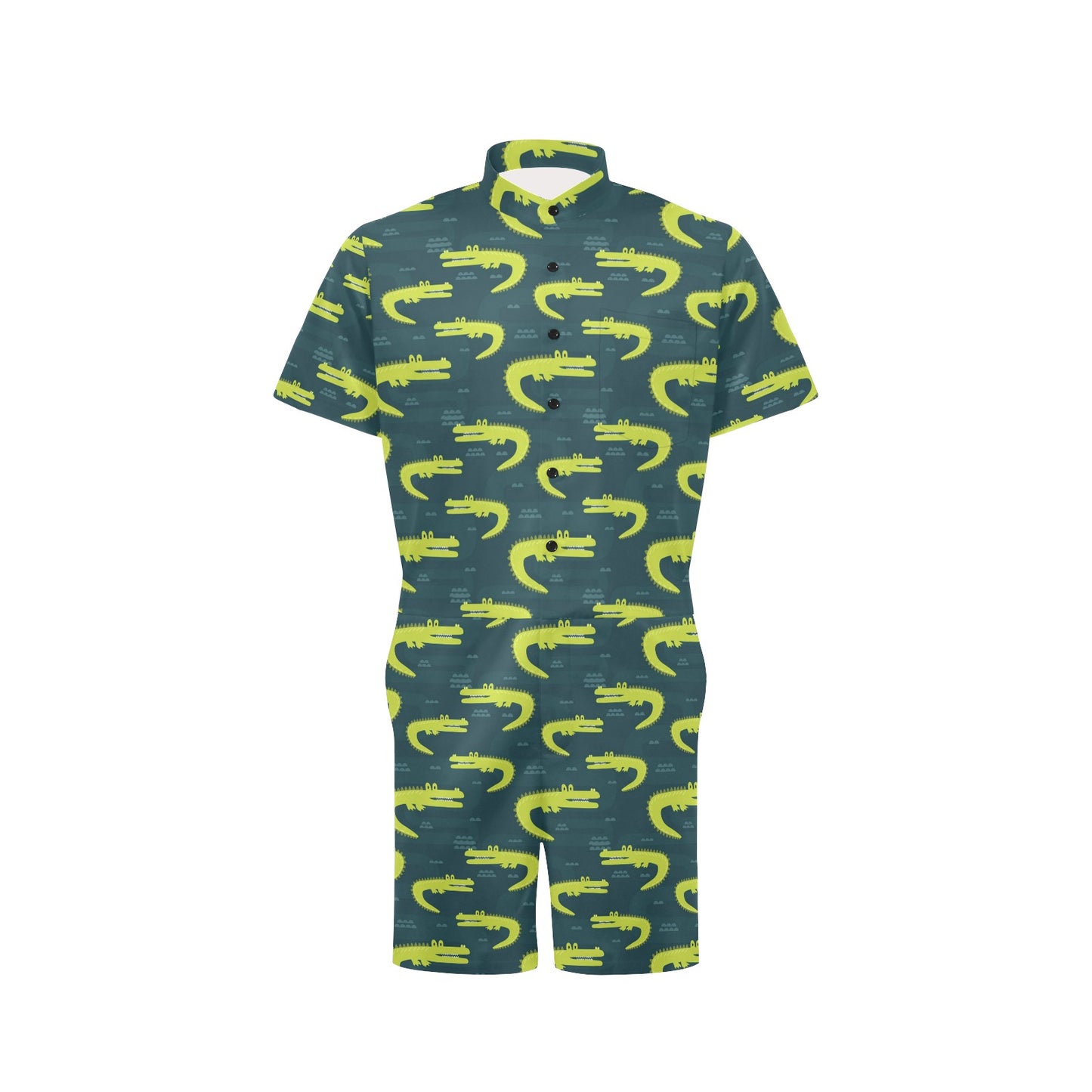 Alligator Pattern Print Design 03 Men's Romper