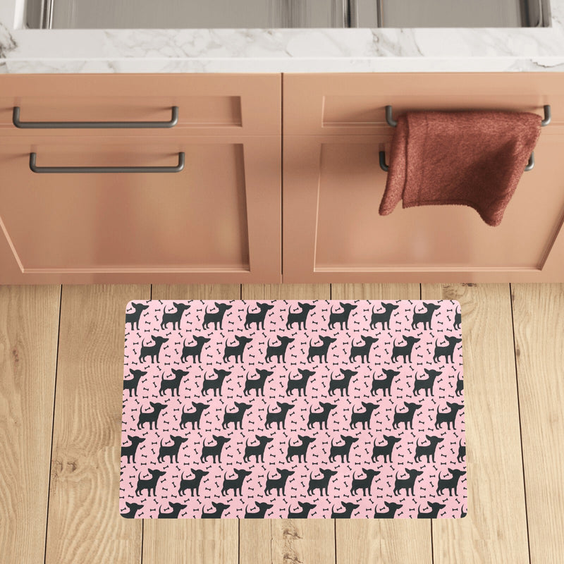 Chihuahua Pink Print Pattern Kitchen Mat