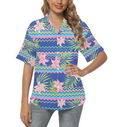 Lily Pattern Print Design LY015 Women's Hawaiian Shirt