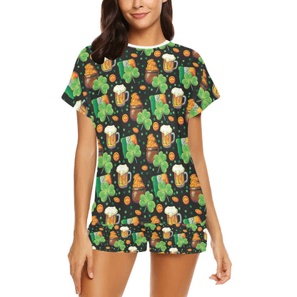 St Patricks Day Print Design LKS303 Women's Short Pajama Set