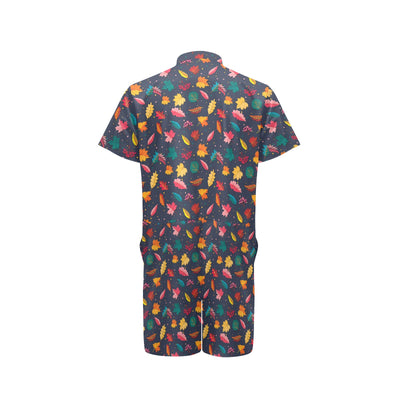 Elm Leave Colorful Print Pattern Men's Romper