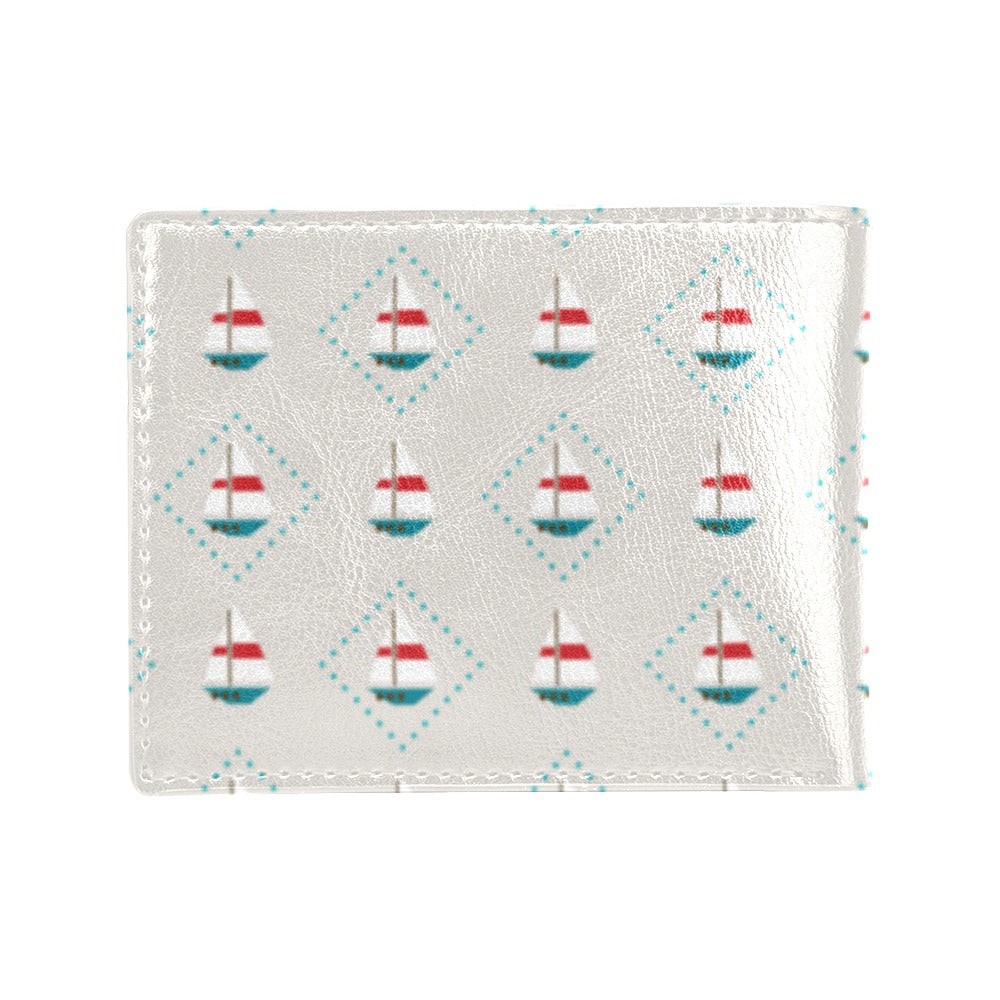 Sailboat Print Design LKS301 Men's ID Card Wallet