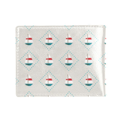 Sailboat Print Design LKS301 Men's ID Card Wallet