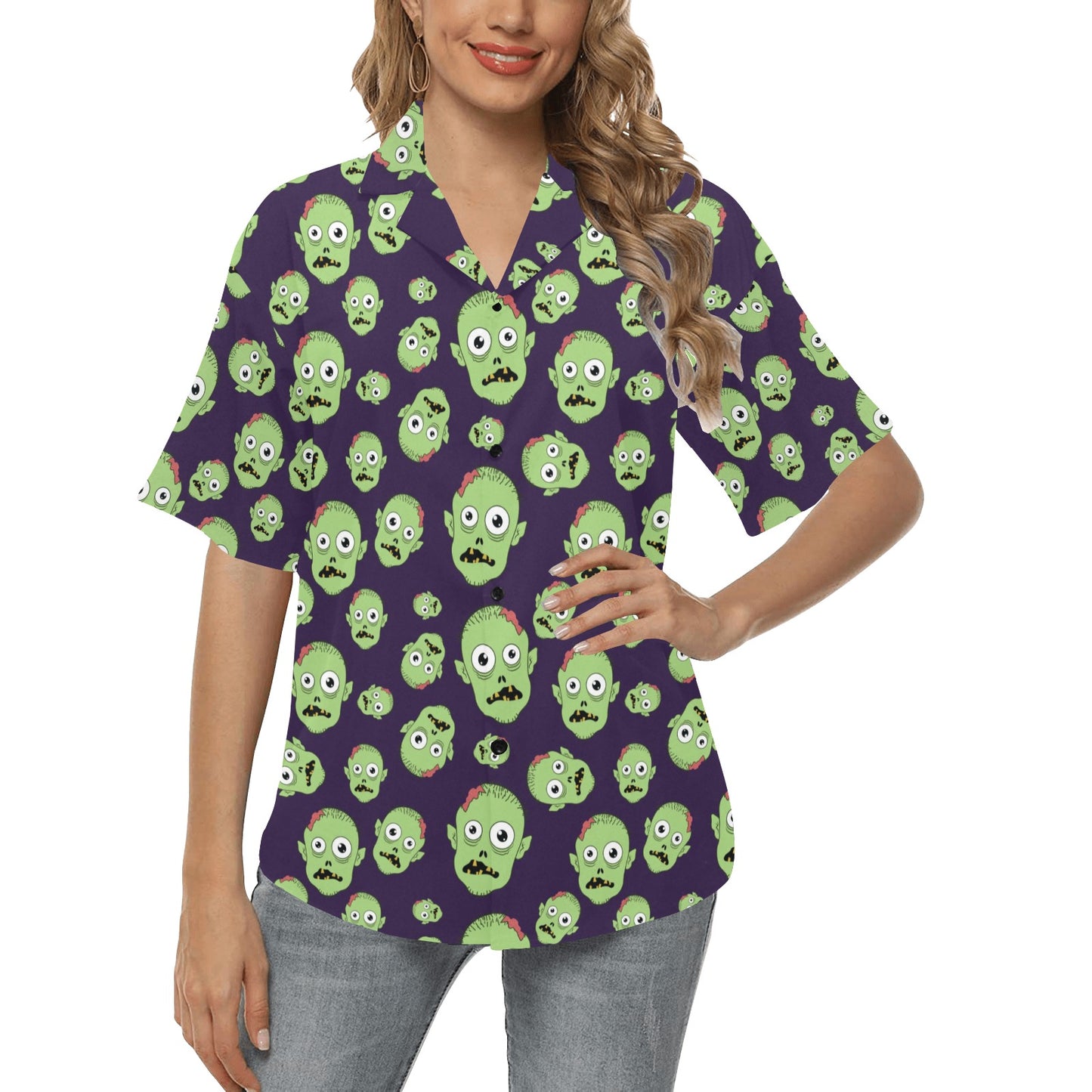 Zombie Print Design LKS303 Women's Hawaiian Shirt