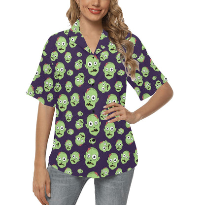 Zombie Print Design LKS303 Women's Hawaiian Shirt