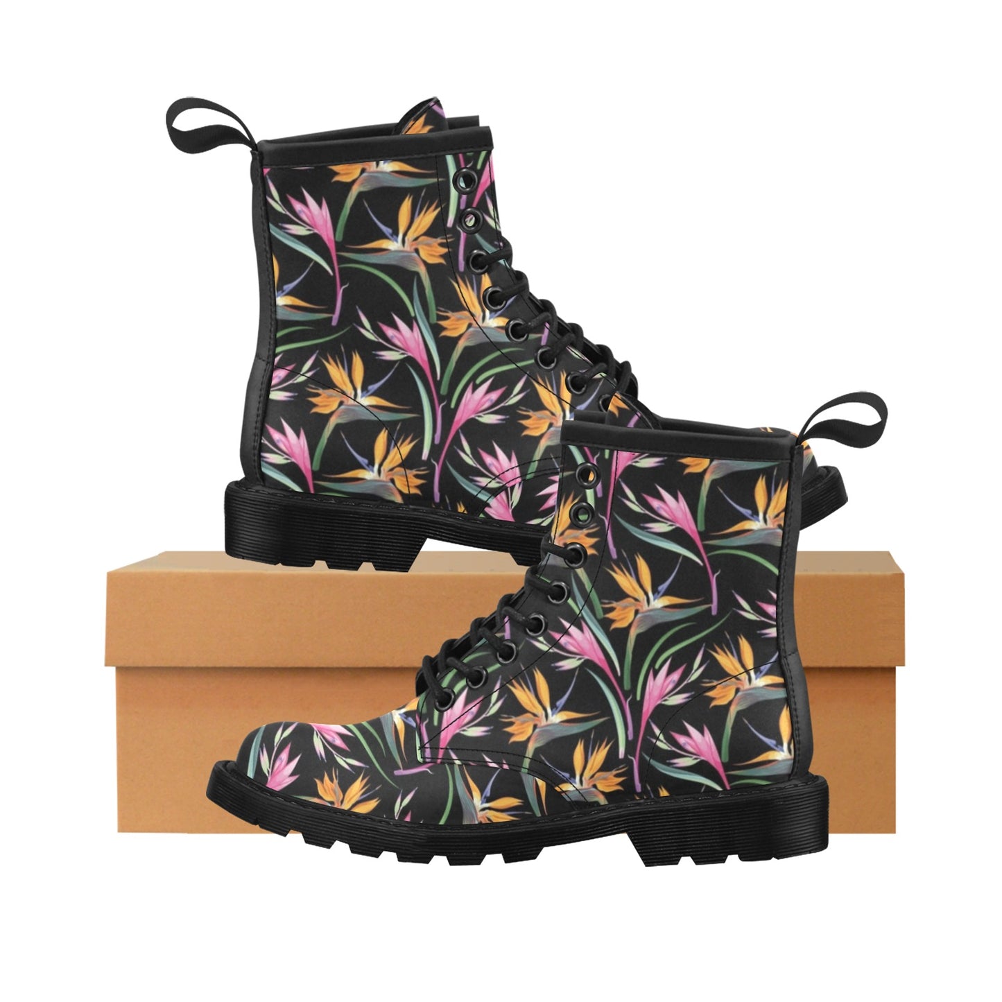 Tropical Flower Pattern Print Design TF017 Women's Boots