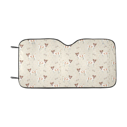 Russell Terriers With Bone Print Design LKS302 Car front Windshield Sun Shade
