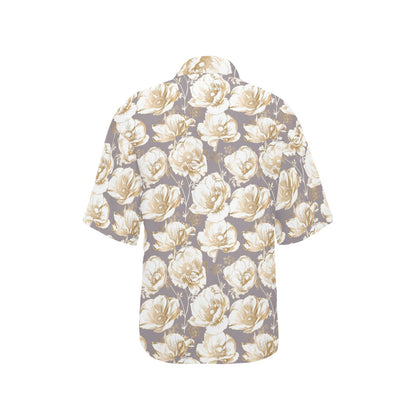 Anemone Pattern Print Design AM05 Women's Hawaiian Shirt