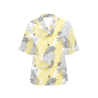 Palm Leaves Pattern Print Design PL012 Women's Hawaiian Shirt