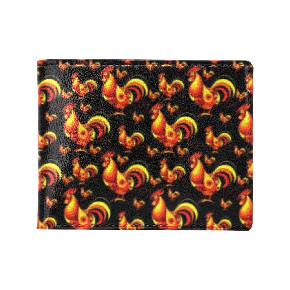 Rooster Print Themed Men's ID Card Wallet