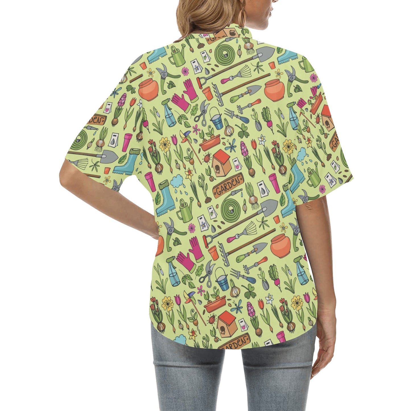 Gardening Pattern Print Design G02 Women's Hawaiian Shirt