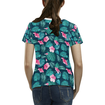Summer Floral Print Design LKS301 Women's  T-shirt
