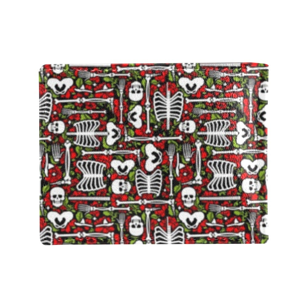 Skeleton Pattern Print Men's ID Card Wallet