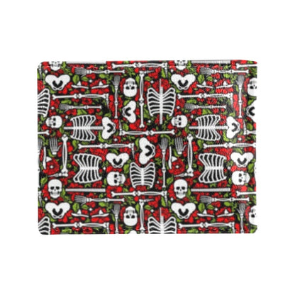 Skeleton Pattern Print Men's ID Card Wallet