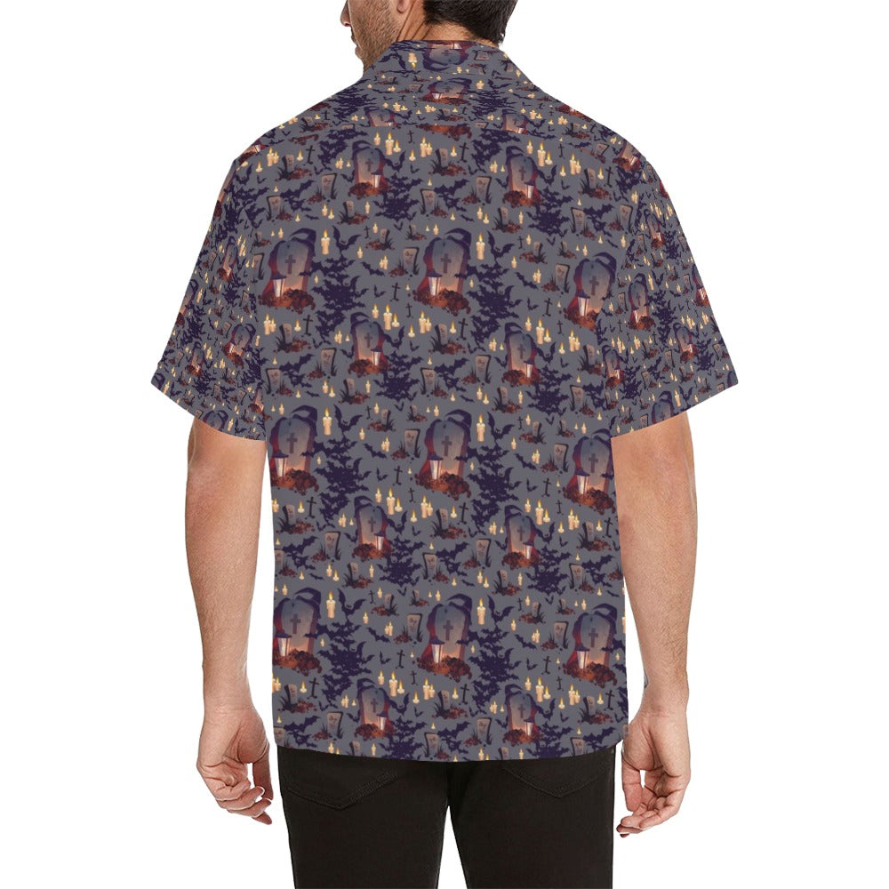Creepy Graveyard Print Design LKS301 Men's Hawaiian Shirt