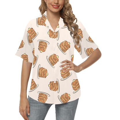 Pancake Pattern Print Design A01 Women's Hawaiian Shirt