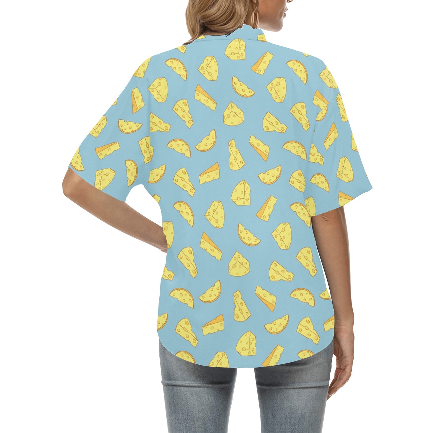Cheese Pattern Print Design 04 Women's Hawaiian Shirt