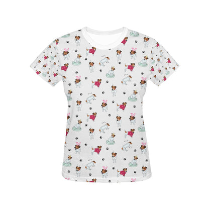 Russell Terriers Print Design LKS308 Women's  T-shirt