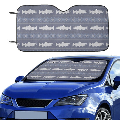 Salmon Fish Knit Style Print Design LKS304 Car front Windshield Sun Shade