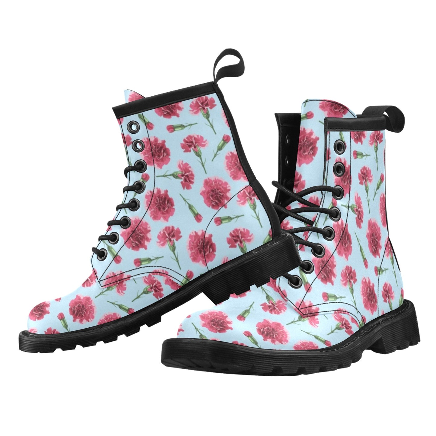 Carnations Pattern Print Design CN01 Women's Boots