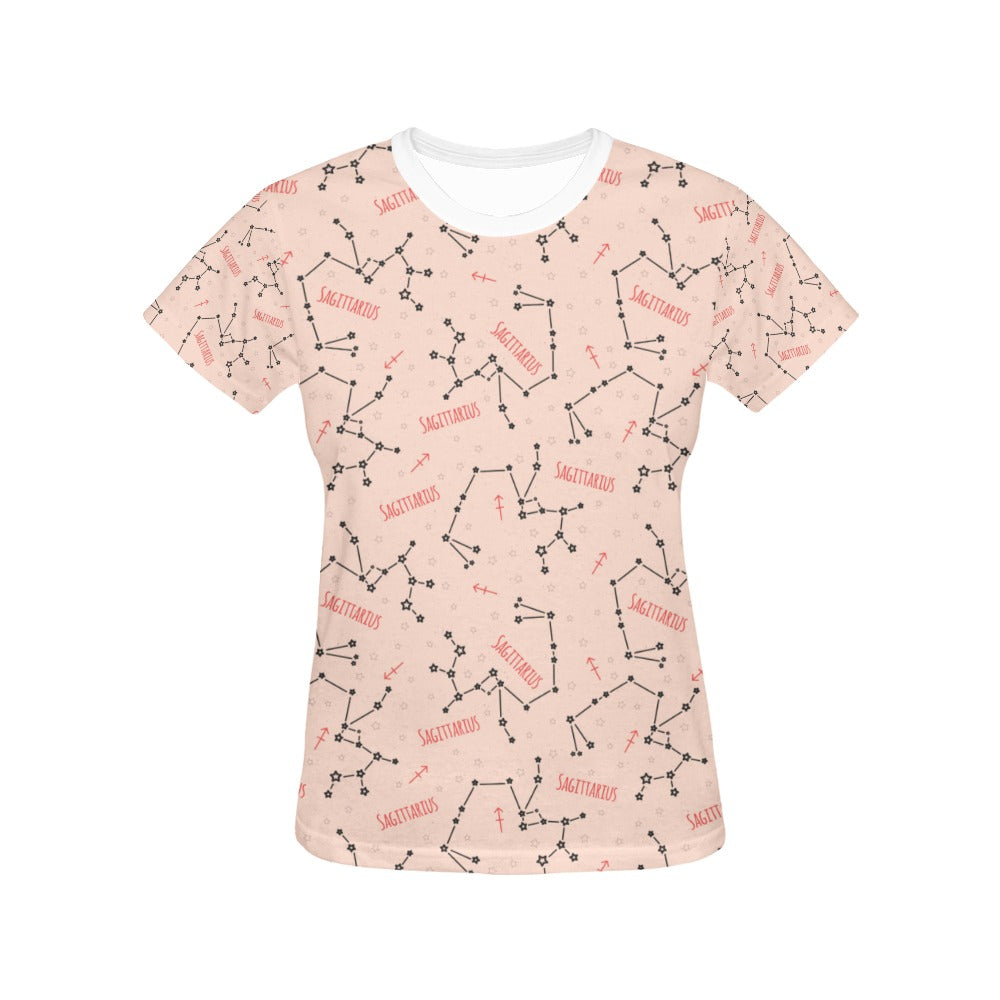 Sagittarius Star Print Design LKS302 Women's  T-shirt