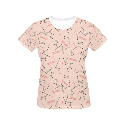 Sagittarius Star Print Design LKS302 Women's  T-shirt