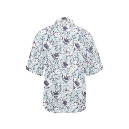 Anemone Pattern Print Design 02 Women's Hawaiian Shirt
