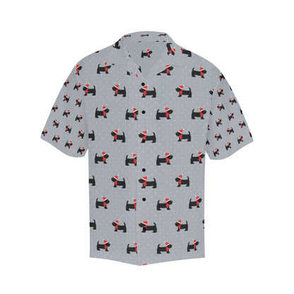Scottish Christmas Themed Terriers Print Design LKS3018 Men's Hawaiian Shirt