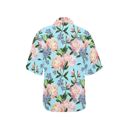 Peony Pattern Print Design PE02 Women's Hawaiian Shirt