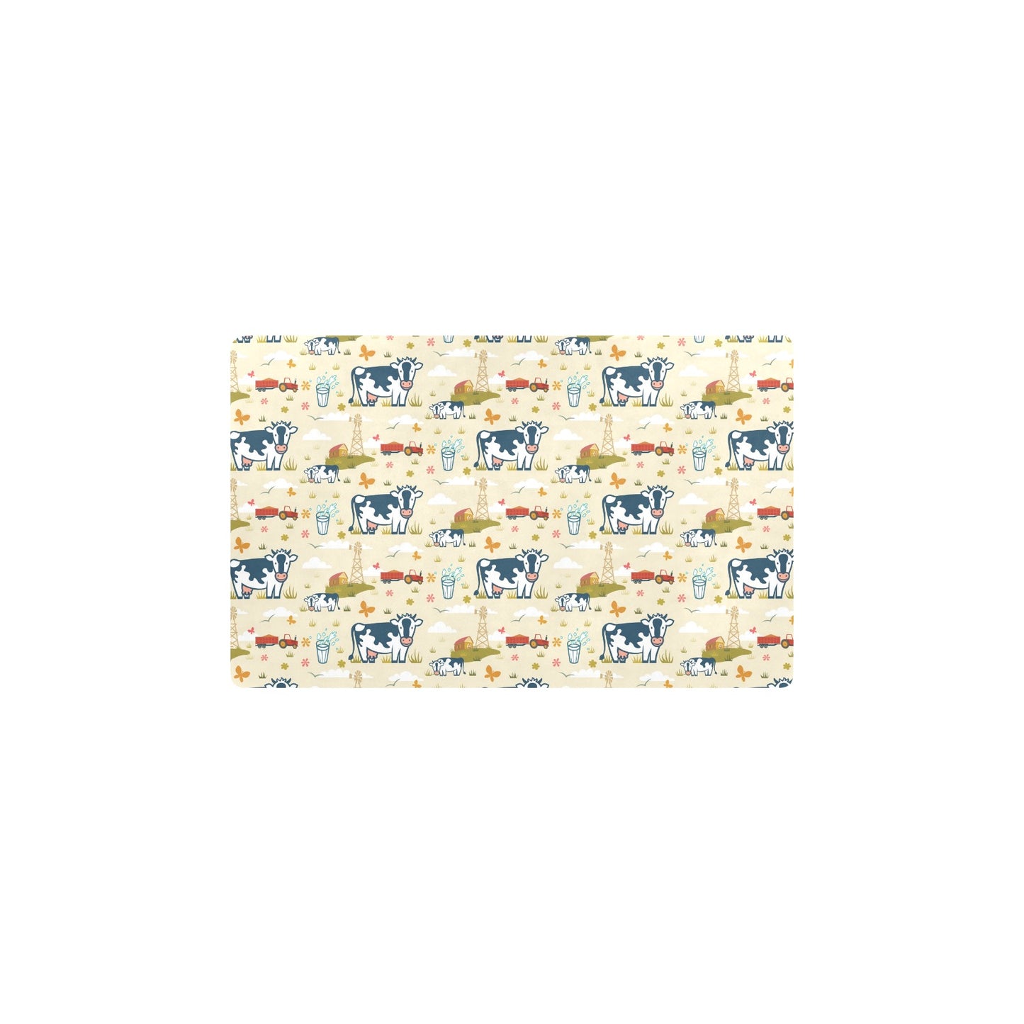 Cow Farm Design Print Kitchen Mat