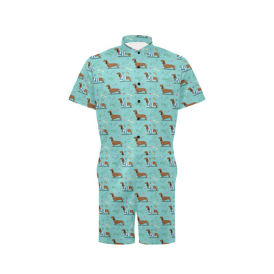 Dachshund Paw Decorative Print Pattern Men's Romper