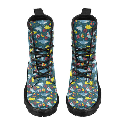 Scuba With Sharks Print Design LKS303 Women's Boots